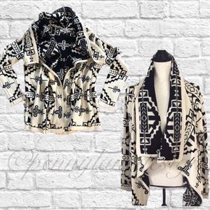 Aztec  Draped Cardigan - Western- Yellowstone - Southwest, Ranch